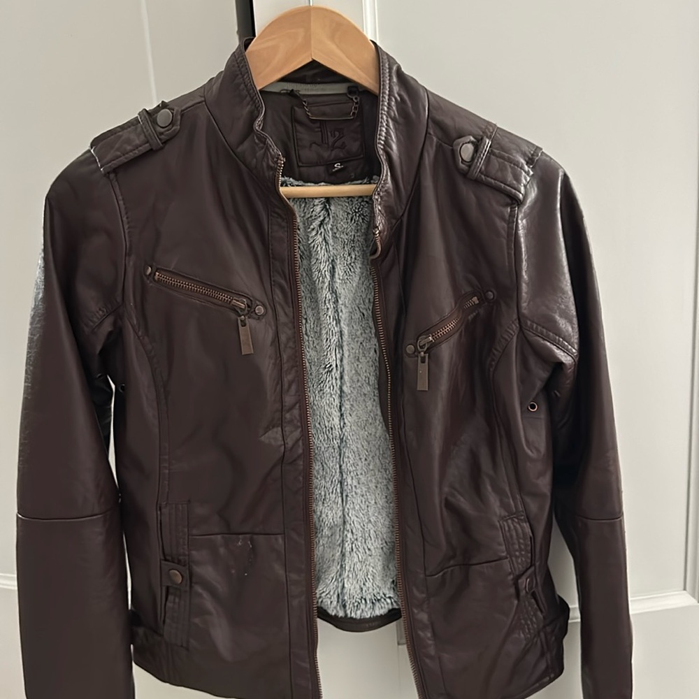 Small brown real leather jacket